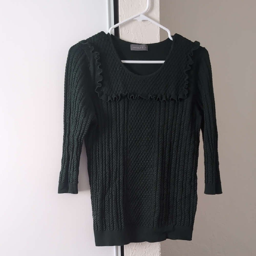 Cable Knit Green Sweater